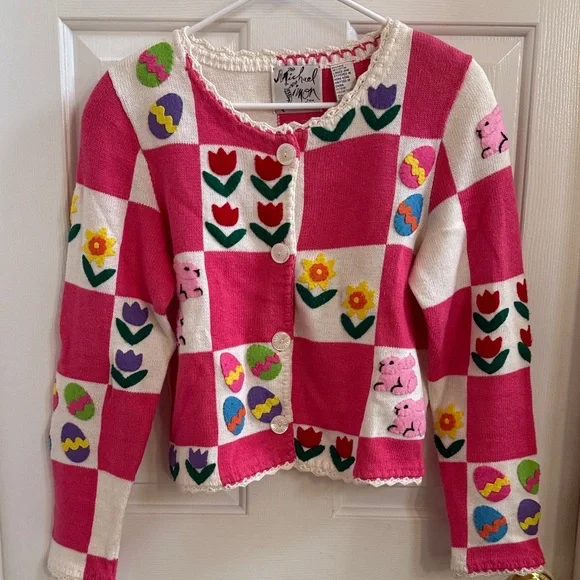 Michael Simon Floral Patchwork Easter Sweater - Picture 3 of 13